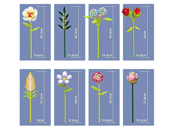 Technical blocks SERIES: Bouquet of 8 wildflowers in a vase 691 pieces ZA5892