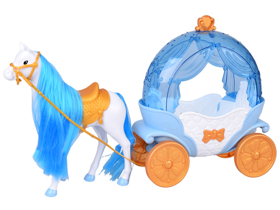 Fairytale princess doll in a ball gown + royal carriage horse ZA5705