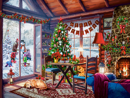 2000-piece puzzle C-200962-2 Christmas Cottage
