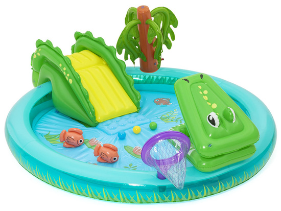 Bestway Inflatable Playground CROCODILE Slide + Sprinkler + Balls 53166