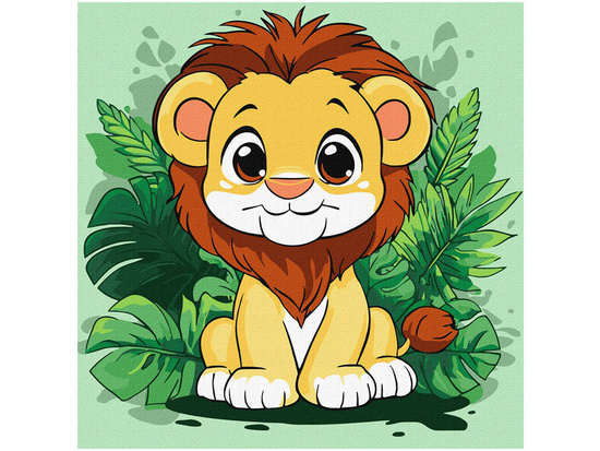 Painting by numbers 30x30cm KHO1272 Happy lion cub AP0087