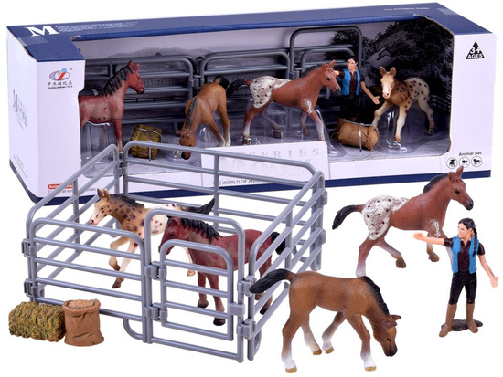 FARM ANIMALS SERIES Set of horses from the farm Figures + accessories ZA2993