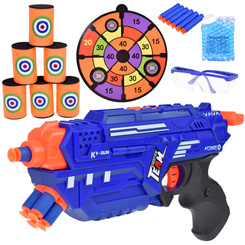 Shotgun 2in1 Pistol + Gel Foam Cartridges Shield Glasses Cans ZA5564