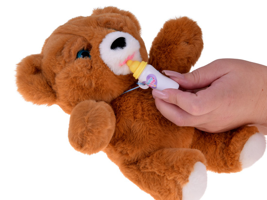 Interactive teddy bear laughs, cries, closes eyes, take care of the teddy bear ZA5773