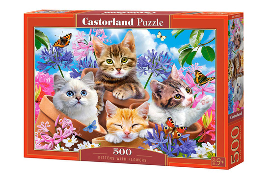 Puzzle 500 el. Kittens with Flowers