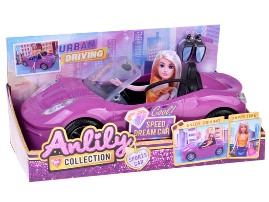 Purple sports car for classic convertible doll for 2 dolls ZA5697