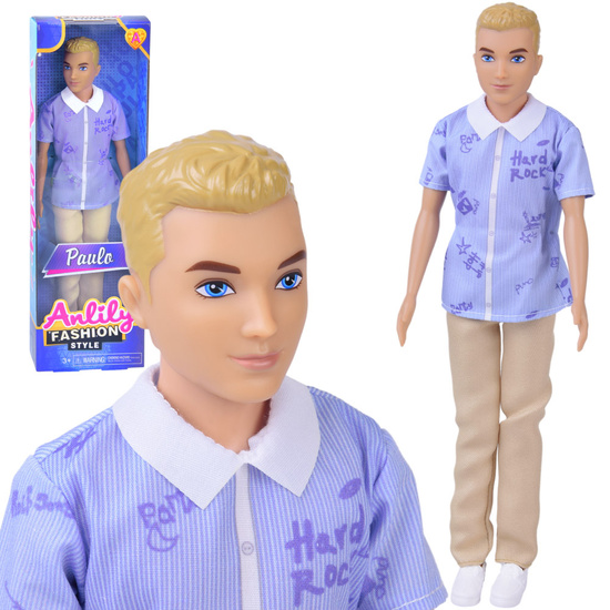 Anlily Doll boy BLOND Paulo in shirt and light trousers ZA6006 A