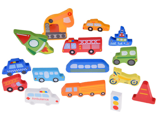 Wooden puzzle Vehicles fire brigade ship 16 pieces ZA4