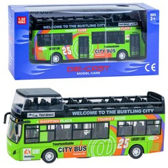 Metalowy AUTOBUS piętrus otwierane drzwi ZA2094 ZI