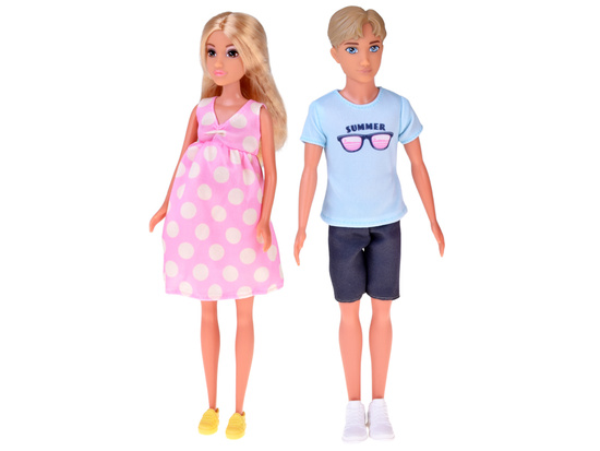 Doll family set: mom, dad, pregnant doll, baby, newborn ZA5700