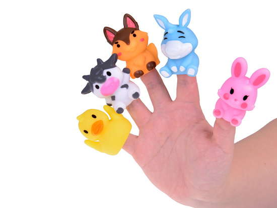 Rubber finger puppets FARM animals - set of 5 ZA5600 figures