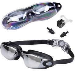 SET UV ANTI-FOG swimming goggles + ear and nose plugs SP0792 SR