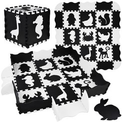 Puzzle piankowe - kontrastowa mata dla niemowląt ZWIERZĘTA 120x120cm ZA4783
