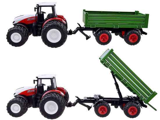 Remote control tractor + green trailer RC0602