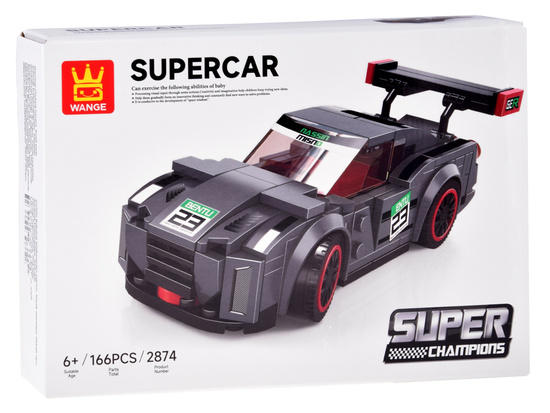 Technical blocks Sports car GRAY 166-pieces + stickers ZA5743