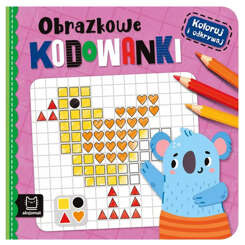 Aksjomat Koloruj i odkrywaj. Obrazkowe kodowanki. Nauka kolorów i figur KS0918