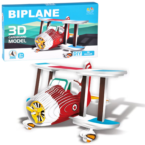 Puzzle 3D kartonowy model SAMOLOT zrób to sam DIY 62 ele ZA5721