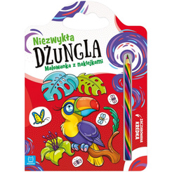 Aksjomat Niezwykła dżungla. Malowanka z naklejkami. Zaczarowana kredka KS1112