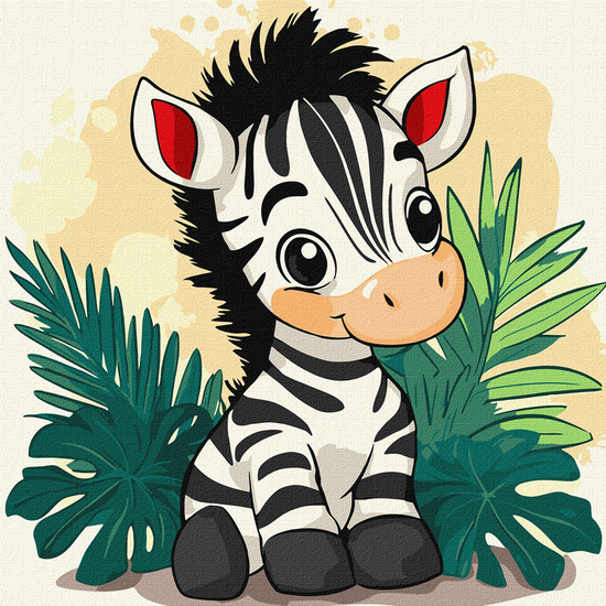 Painting by numbers 30x30cm KHO1273 Happy zebra AP0088