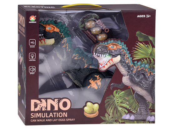 Large robot dinosaur walks, roars, LAYS EGGS, light effects pair ZA5716