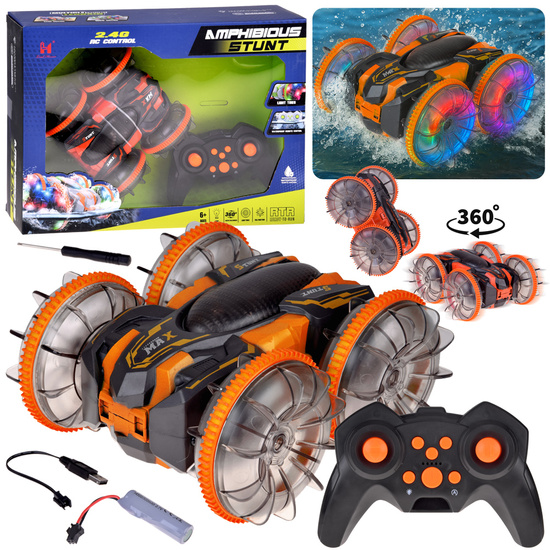 Amphibious Car 2-in-1 Stunt R/C Remote Controlled – Drives, Floats, Lights Up RC0735