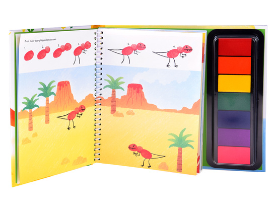 Creative finger painting book DINOSAURS 64 pages 7 colors AP0048