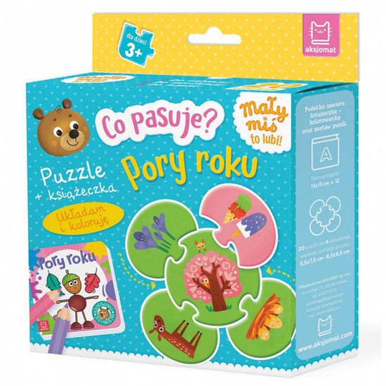 Aksjomat Co pasuje? Pory roku puzzle + książeczka KS0781