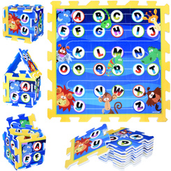 Foam puzzle - educational mat for children ALPHABET jungle 93x93cm ZA3148