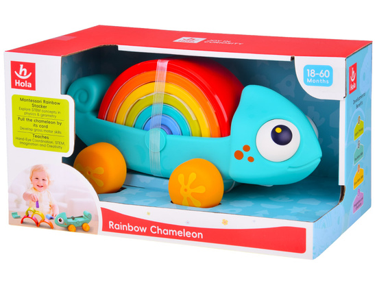 Rainbow chameleon puzzle montessori pyramid ZA4532