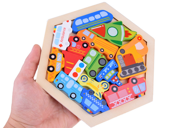 Wooden puzzle Vehicles fire brigade ship 16 pieces ZA4