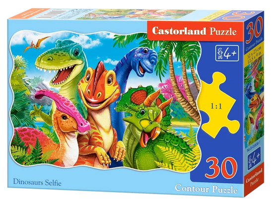 Puzzle 30-elementów Dinosaurs Selfie - dinozaury 