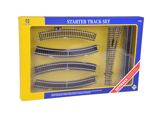 Metal tracks for the HO starter train, turns, siding, switch, 3m RC0644