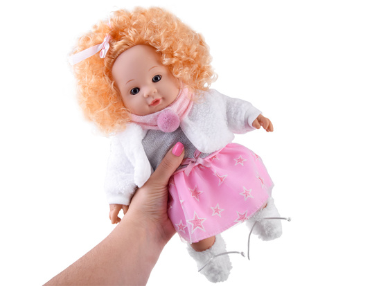 Interactive ALICJA doll 32cm with a shock of blond hair - talks and babbles ZA5841