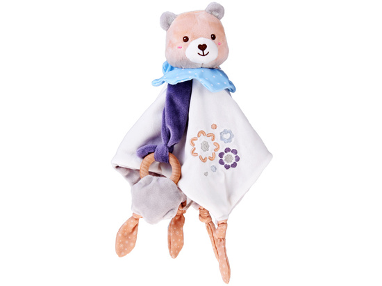 Soft Cuddle Toy TEDDY with Blanket and Teether – Baby Gift ZA5879
