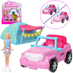 Mattel Mini Barbie Land Camper Doll with Off-Road Vehicle + Tent ZA6038 G