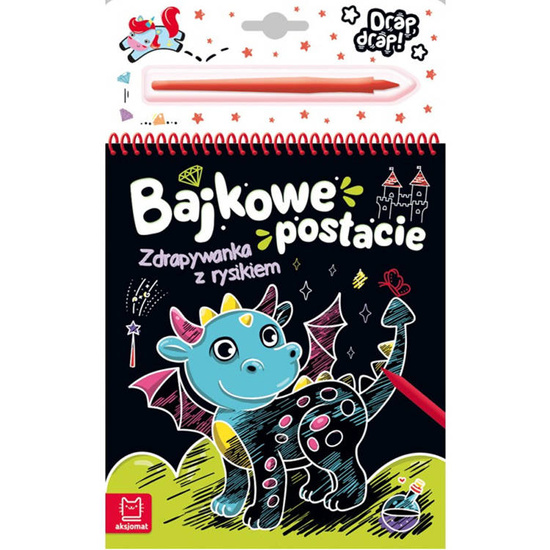 Kolorowa Zdrapywanka z rysikiem  Bajkowe postacie.  KS0656