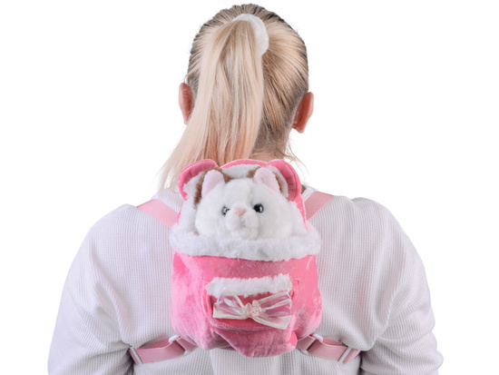 A soft CAT with a heartbeat effect and bendable paws in a ZA5593 backpack
