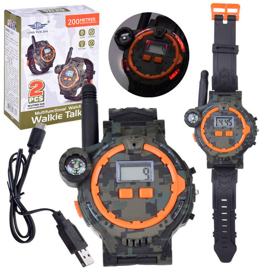 Walkie talkie 2 Multifunction watches Range 200m Compass ZA5463