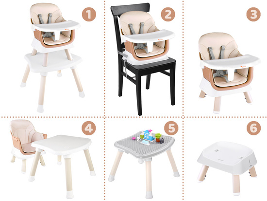 High chair, feeding chair Set 6in1 ZA4142