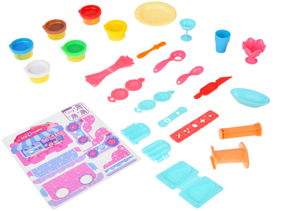 Create a creative dessert! ICE CREAM SHOP modeling clay + accessories ZA5711