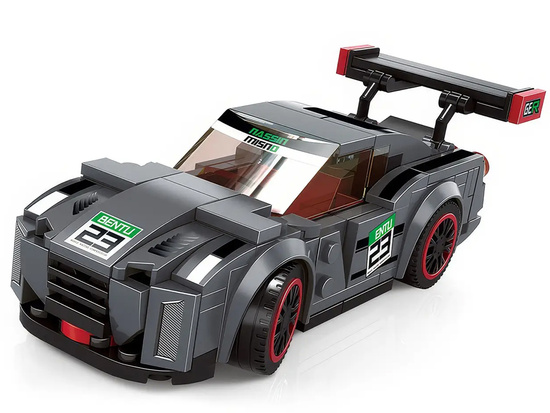 Klocki techniczne Sportowe auto SZARE 166-elementów + naklejki ZA5743 