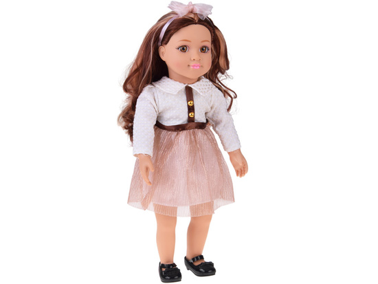 Large, cute 48cm doll in a dress + built-in melody and soft body ZA5842