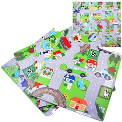 Foam puzzle STREET Soft play mat for children 120x120cm ZA2510