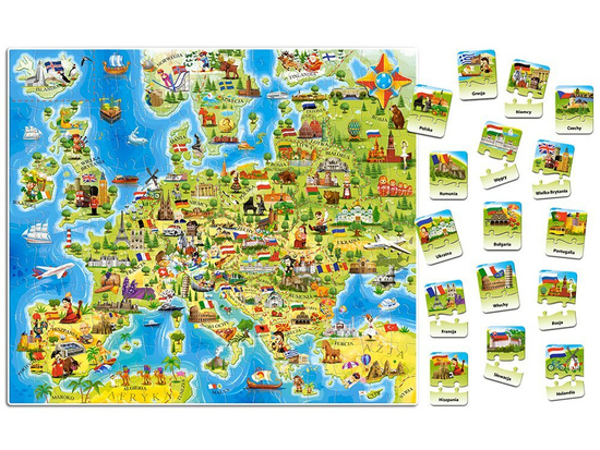 Castorland Puzzle Mapa Europy 180 ele Quiz CA0036