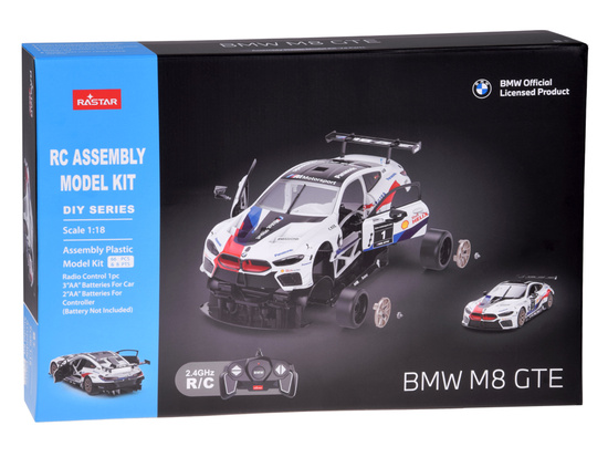 Rastar 1:18 model to assemble BMW M8 GTE remote-controlled car RC0708