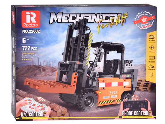 Construction blocks Remote-controlled FORKLIFT, mobile, 722 pieces, ZA5796