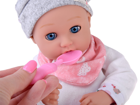 BOBAS doll 32cm with moving eyes + feeding accessories ZA5833