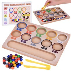 Colored Balls Montessori Puzzle Mosaic Sorter learning colors ZA5329