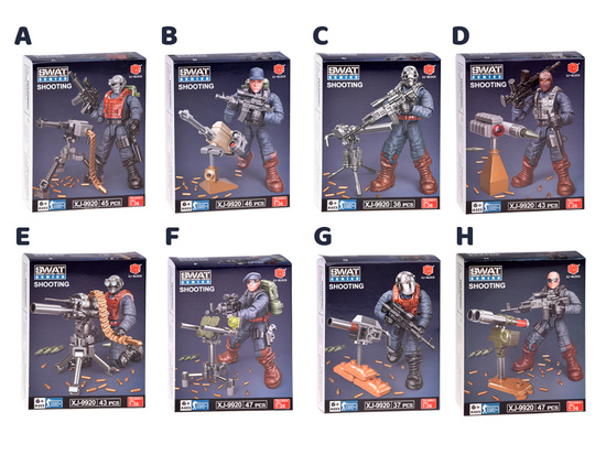 SWAT policeman blocks, movable figure, soldier, model to assemble ZA5724