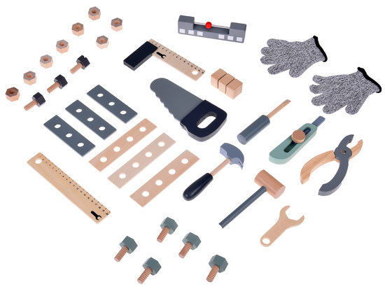 Wooden workshop for a little handyman tools for children ZA5616